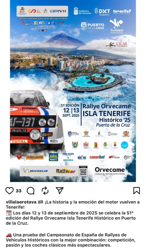 51 Rallye Orvecame Isla Tenerife Histórico